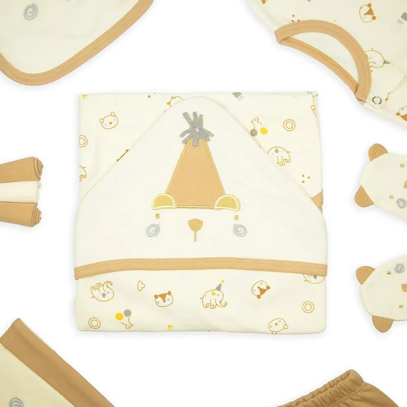 Newborn Starter Set 10-Piece, Brown Joker Print – additional product view 8 of 10