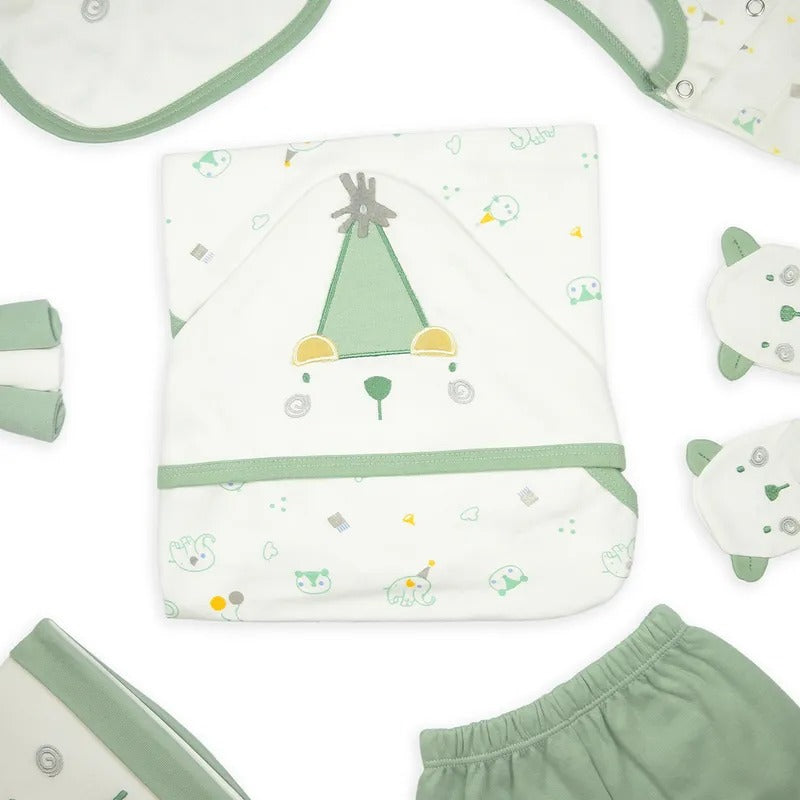 Newborn Starter Set 10-Piece, Green Joker Print