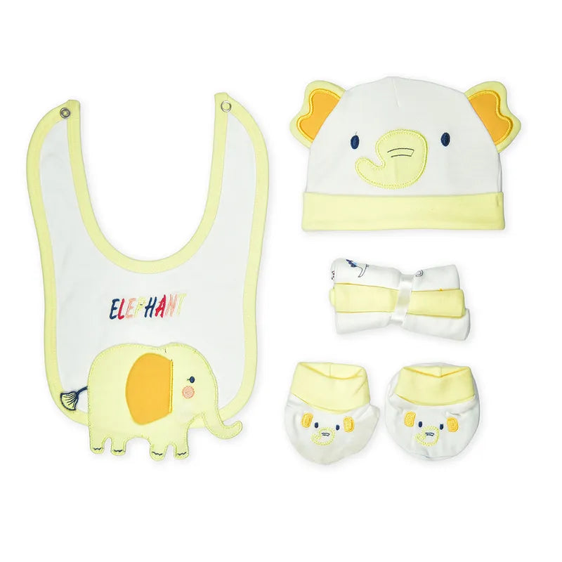 BABY STARTER SET 11 PIECES ELEPHANT PRINT YELLOW - image 3