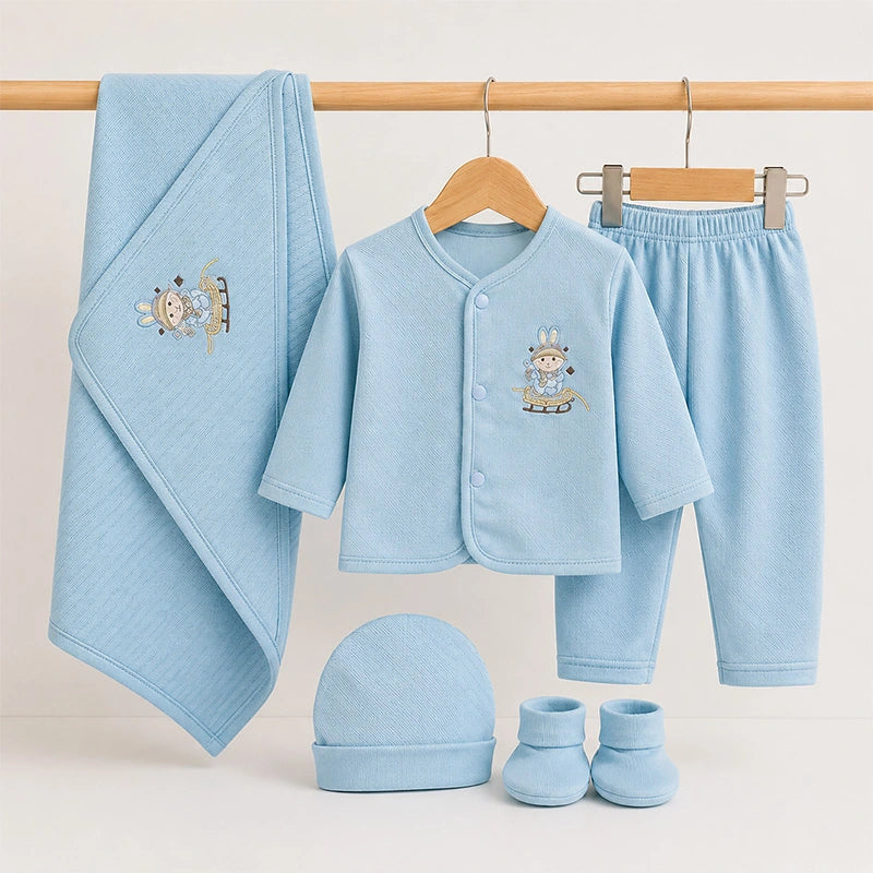 BABY STARTER SET 5 PIECES KOTRAI EMB PENGUIN MINT