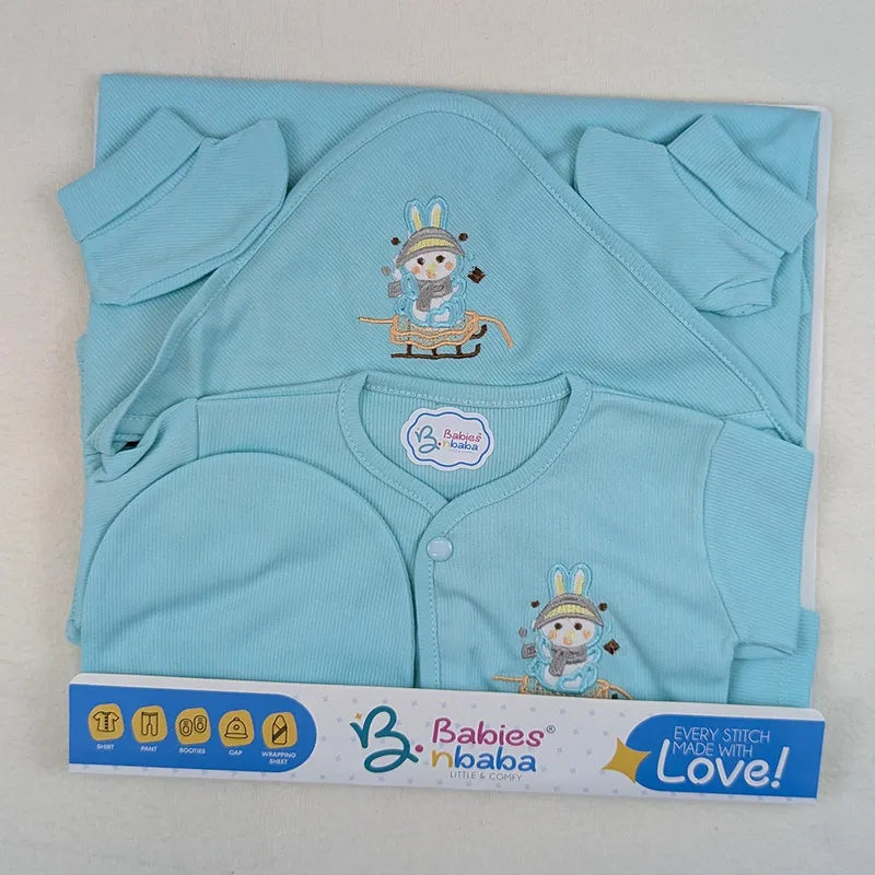 BABY STARTER SET 5 PIECES KOTRAI EMB PENGUIN MINT - image 2