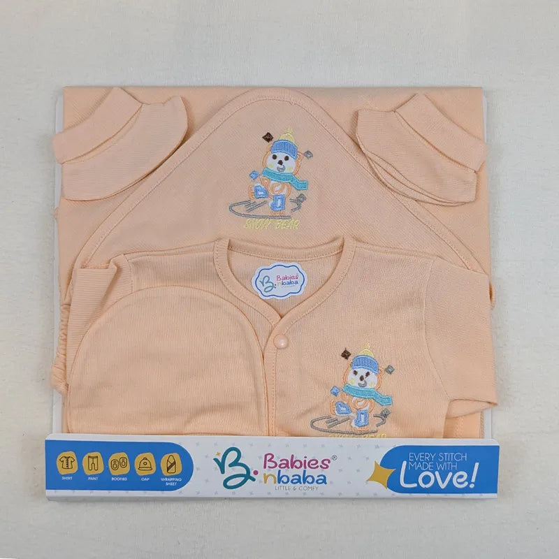 BABY STARTER SET 5 PIECES KOTRAI EMB PENGUIN PEACH - image 2