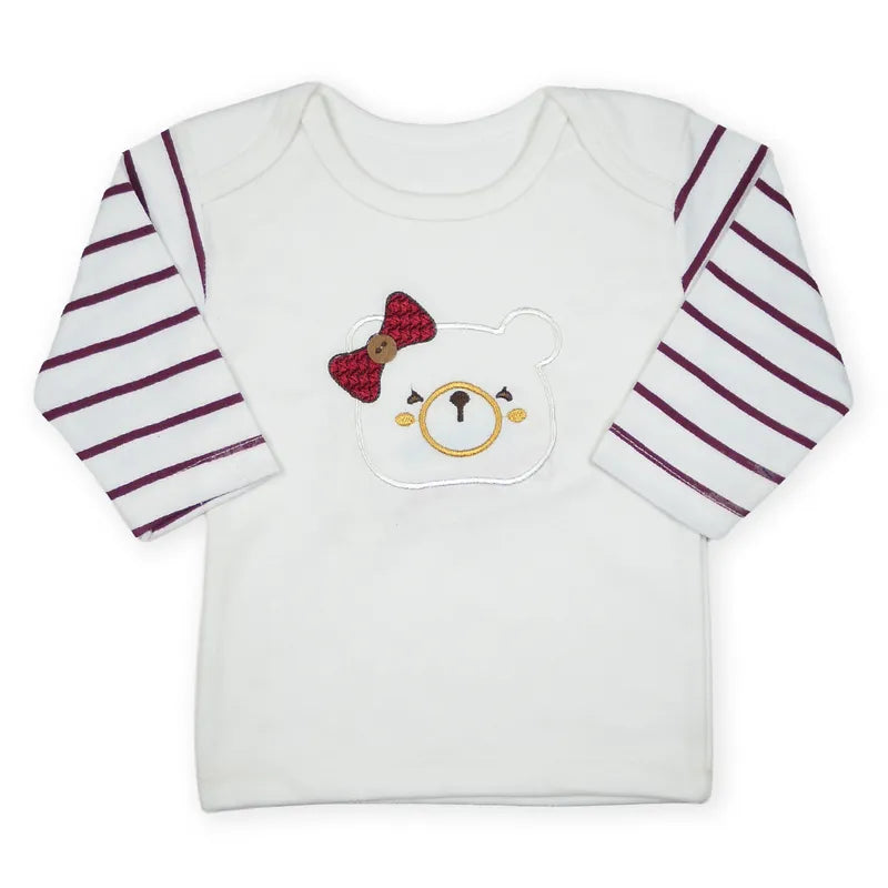 BABY STARTER SET 7 PIECES EMB BEAR MAROON - image 4