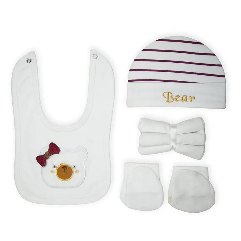 BABY STARTER SET 7 PIECES EMB BEAR MAROON - image 2