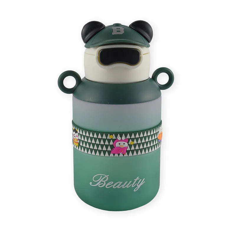 BABY STRAW SIPPER BEAR CAP GREEN