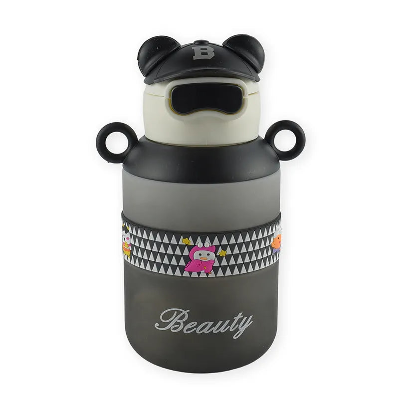 BABY STRAW SIPPER BEAR CAP GREY