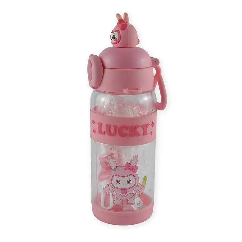 Baby Straw Sipper, Pink Labubu Design