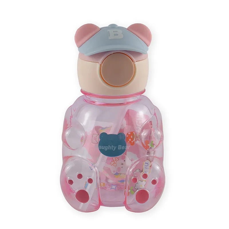 BABY STRAW SIPPER NAUGHTY BEAR PINK