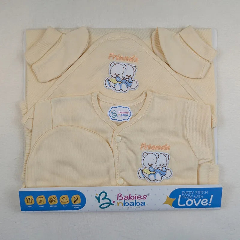 BABY SUIT 5 PIECES SET SKIN COLOR BEAR EMB KOTRAI - image 2