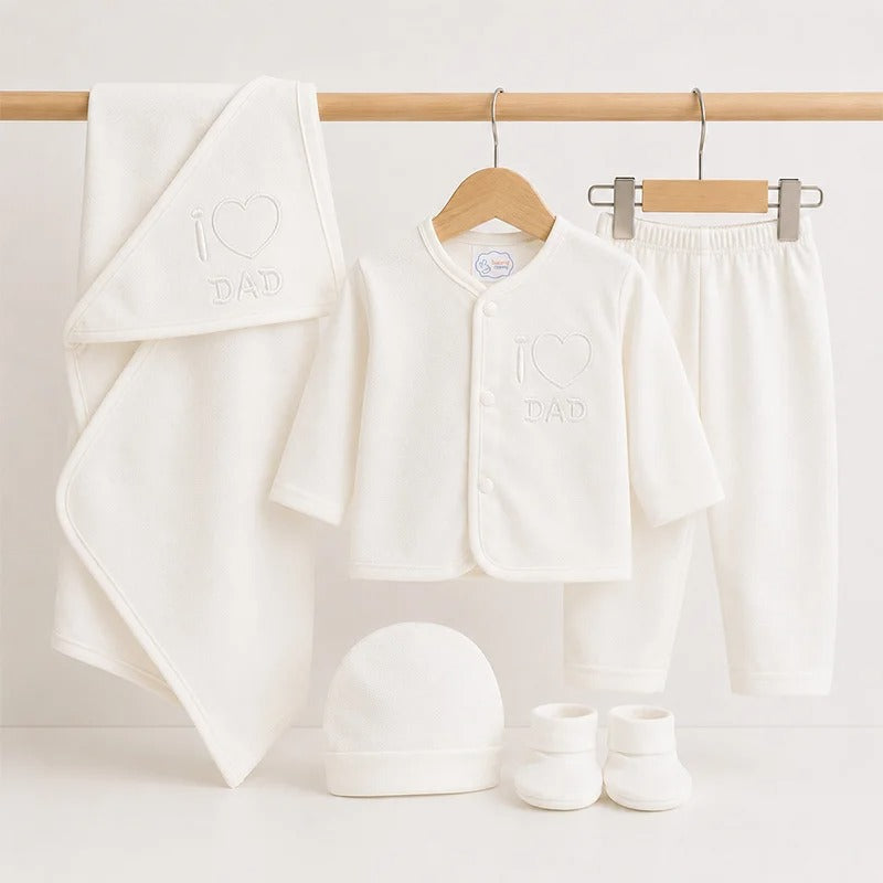 Baby Suit 5 Pieces Set White Color Kotrai I Love Dad