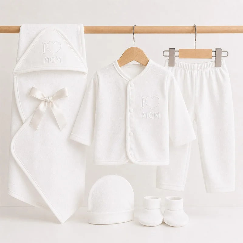 Baby Suit 5 Pieces Set White Color Kotrai I Love Mom