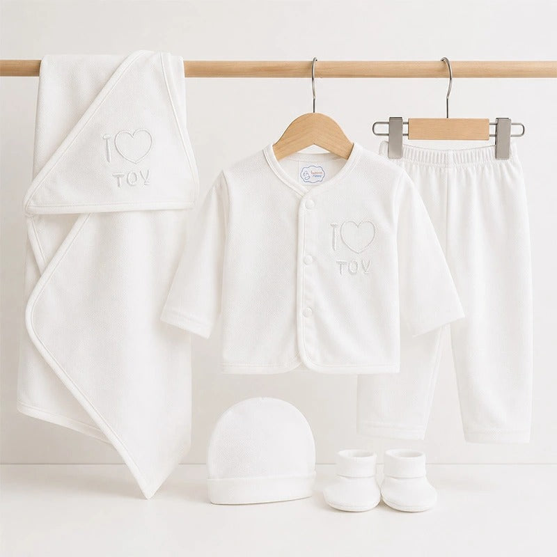 Baby Suit 5 Pieces Set White Color Kotrai I Love Toy