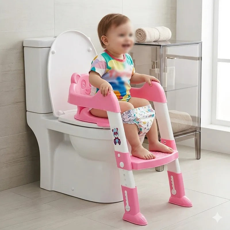 Baby Toilet Ladder Pink