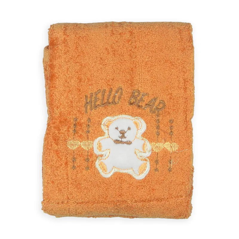 BABY TOWEL BEAR BROWN EMB