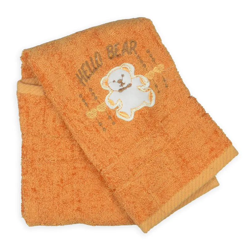 BABY TOWEL BEAR BROWN EMB