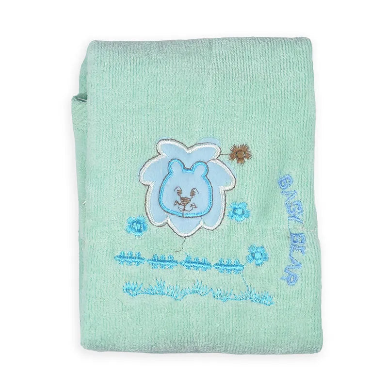 BABY TOWEL LION MINT EMB