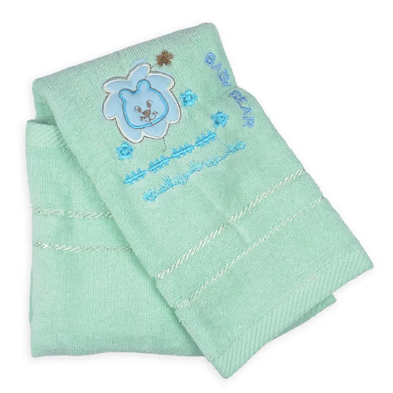BABY TOWEL LION MINT EMB