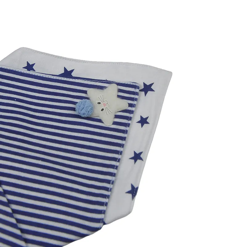 BABY TRIANGLE BIBS PACK COTTON DROOL WITH STAR EMBROIDERY PACK OF 2 - image 3