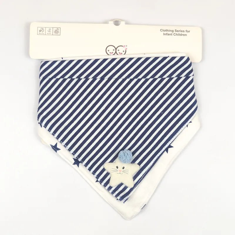 BABY TRIANGLE BIBS PACK COTTON DROOL WITH STAR EMBROIDERY PACK OF 2 - image 2