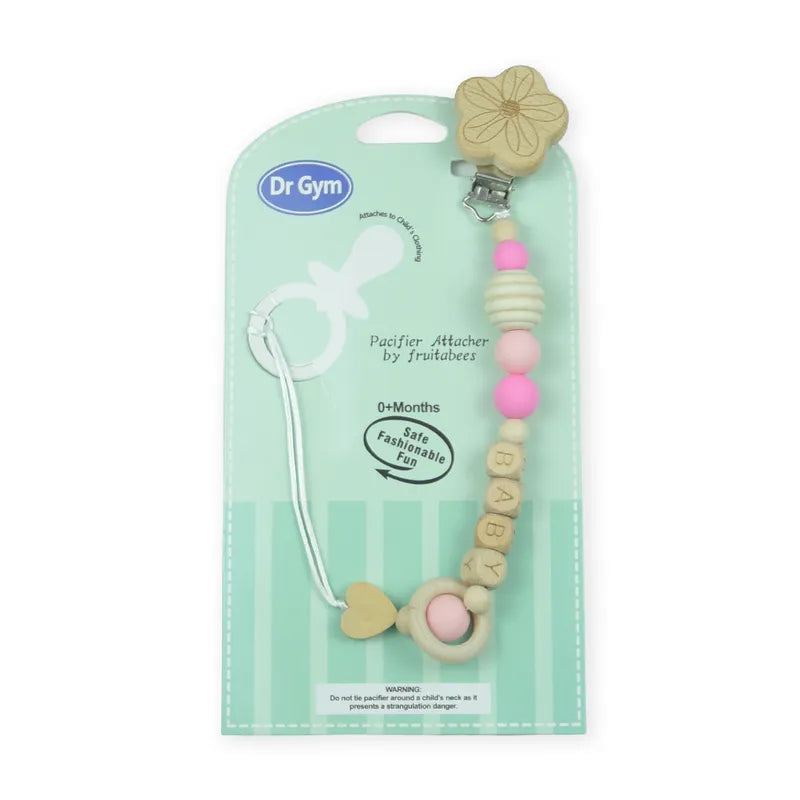 BABY WOODEN CHAIN PINK