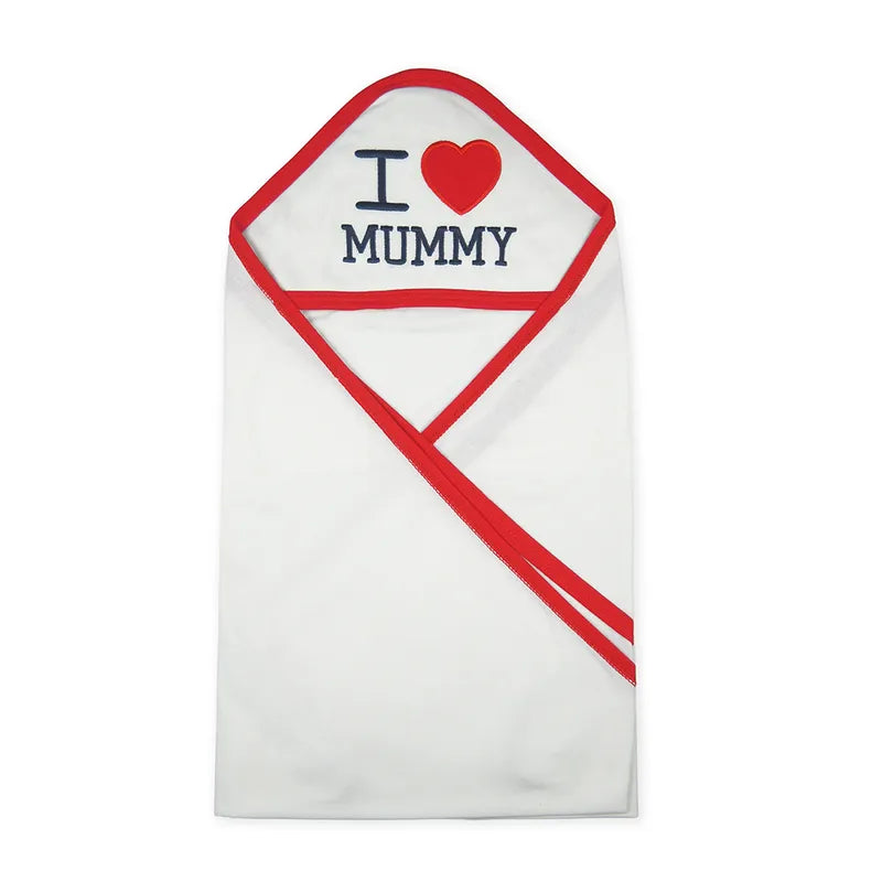 BABY WRAPPING SHEET I LOVE MUMMY RED