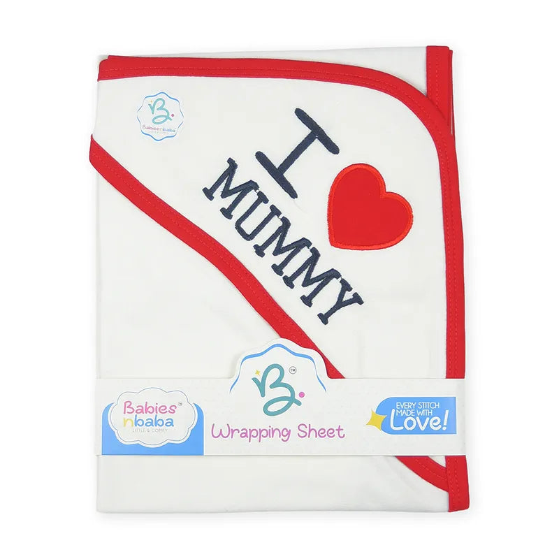 BABY WRAPPING SHEET I LOVE MUMMY RED - image 2