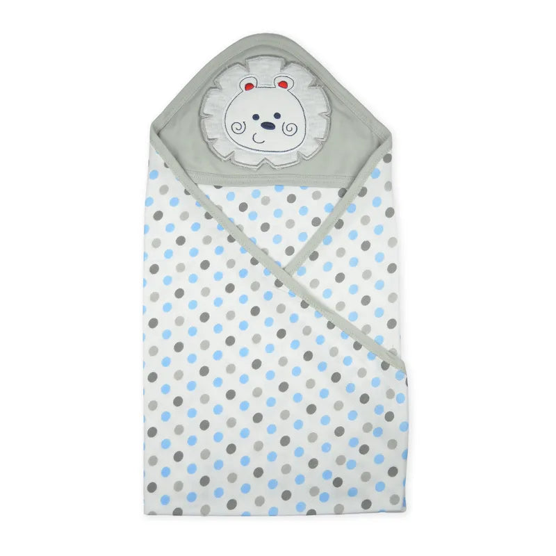 BABY WRAPPING SHEET LION DOTED GREY