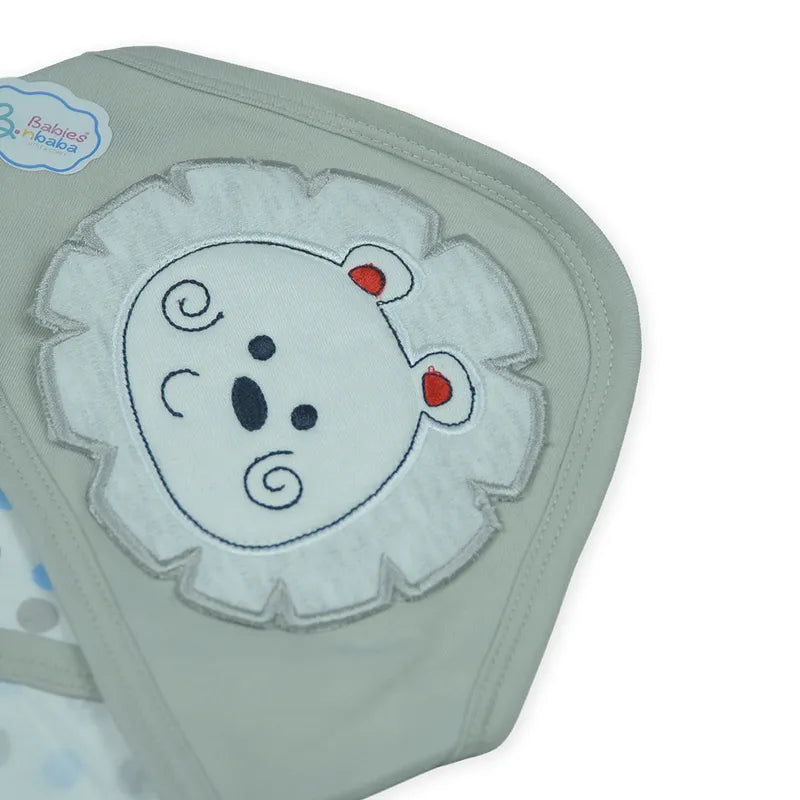 BABY WRAPPING SHEET LION DOTED GREY - image 3