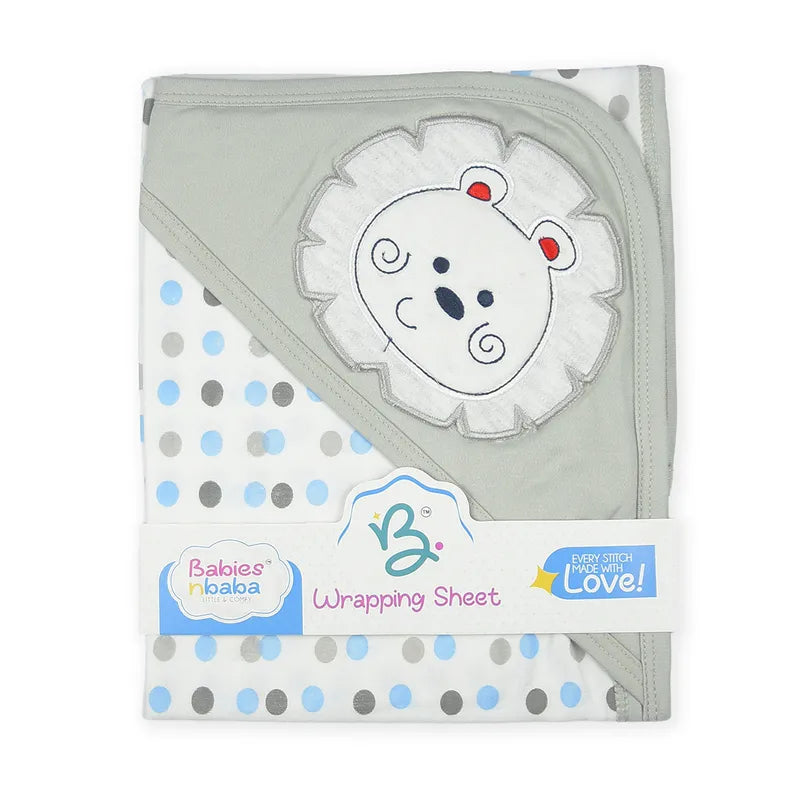 BABY WRAPPING SHEET LION DOTED GREY - image 2