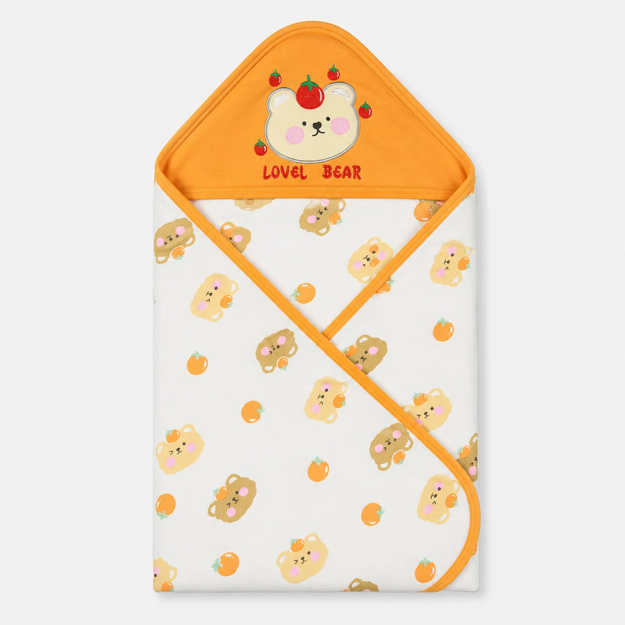 BABY WRAPPING SHEET LOVELY BEAR MUSTARD