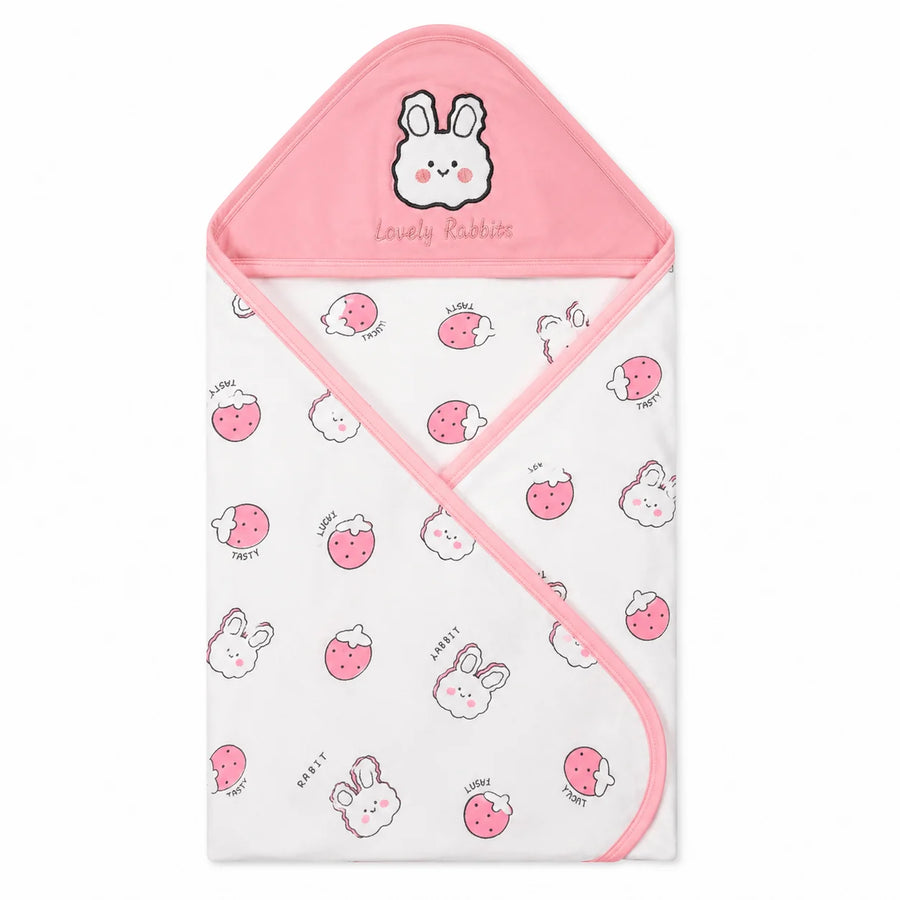 BABY WRAPPING SHEET LOVELY RABBIT PINK