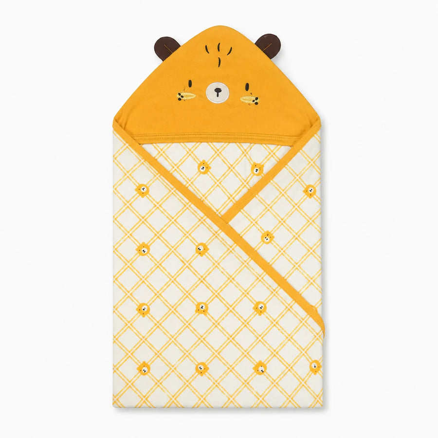 BABY WRAPPING SHEET MUSTARD BEAR YELLOW