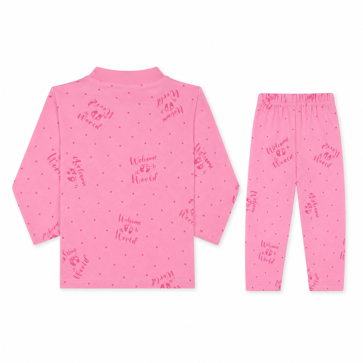 Kidzo Baby 2pcs Suit Welcome to The World Printed Pink