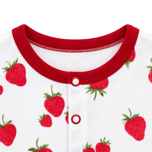 Strawberry – Red & White baby footed romper