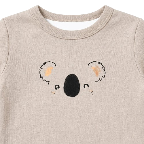 Koala – Grey & White baby footed romper