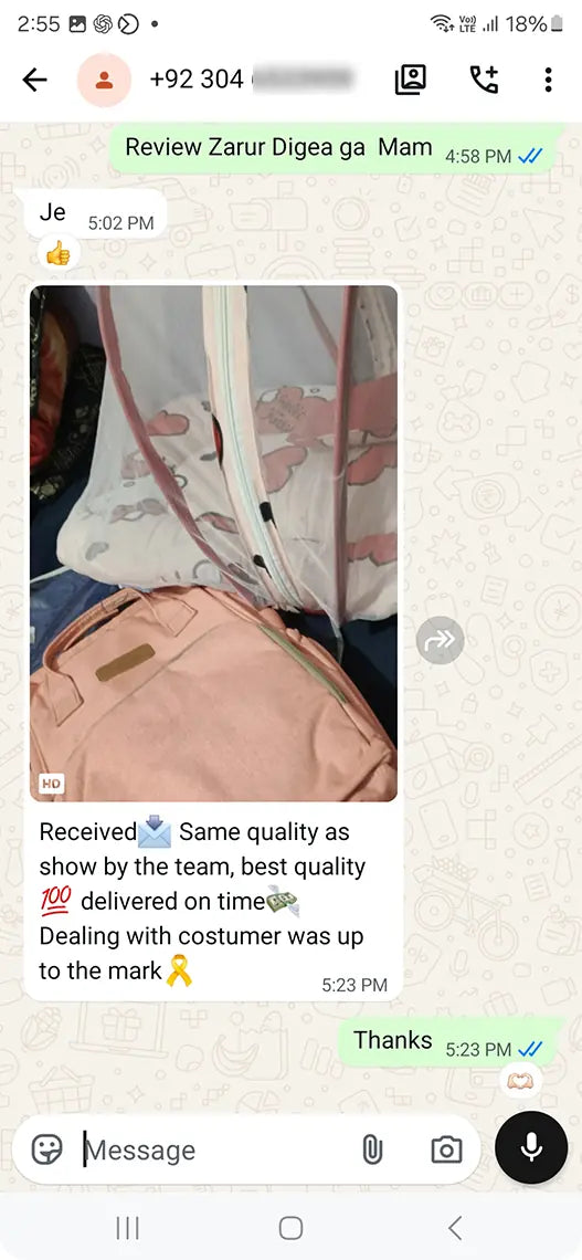 Babies n Baba customer WhatsApp review 3