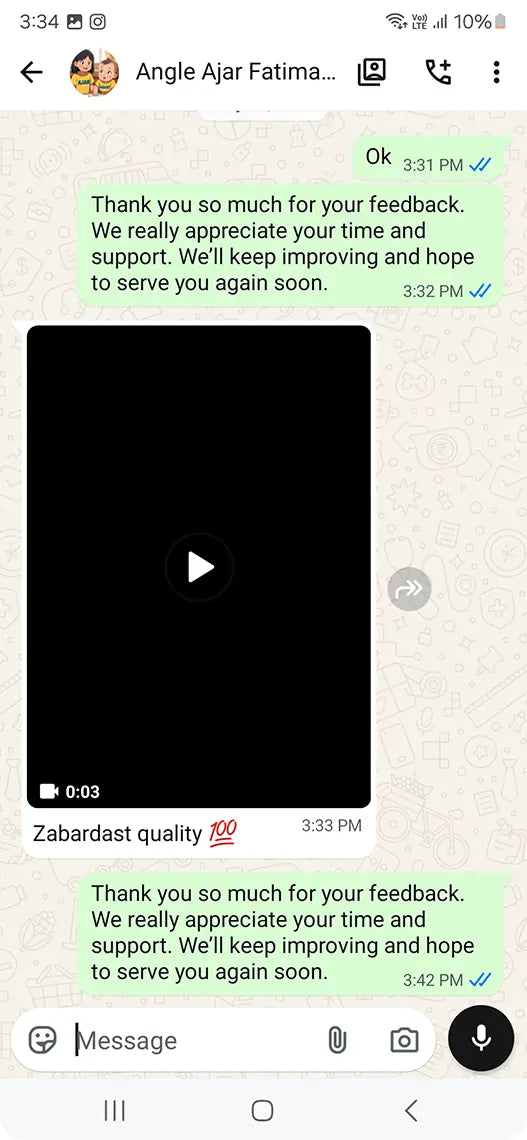 Babies n Baba customer WhatsApp review 33