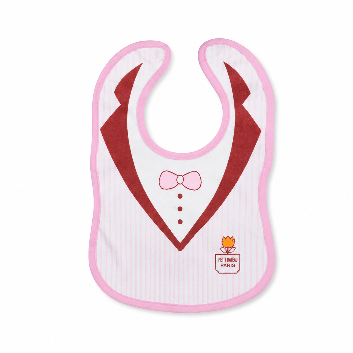 BABY BIB CLASSICAL BOW PRINTED PINK