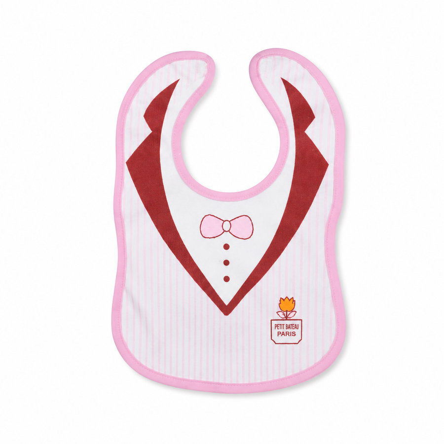 BABY BIB CLASSICAL BOW PRINTED PINK