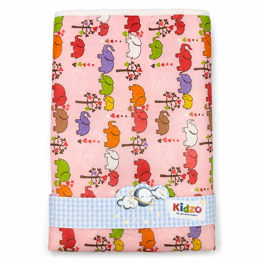 Waterproof Baby Changing Sheet, Pink Elephant – Kidzo