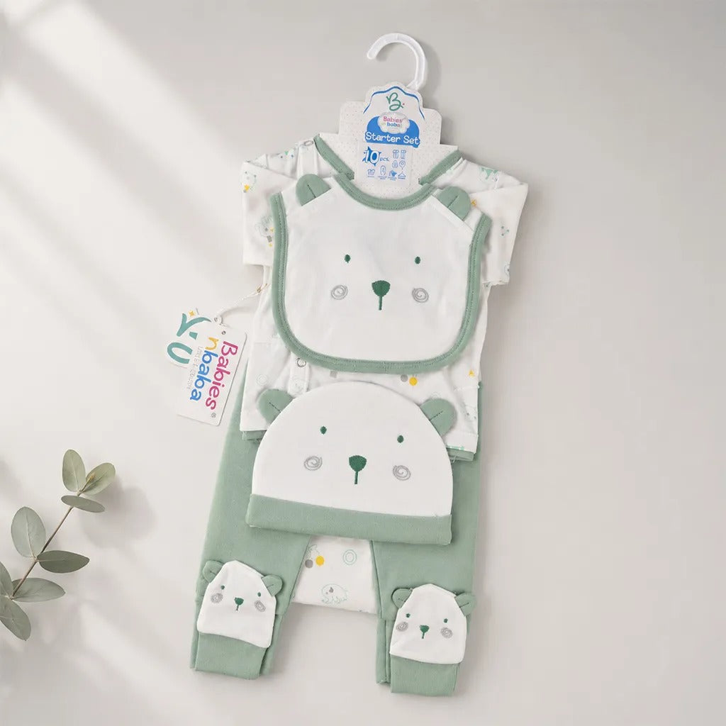 Newborn Starter Set 10-Piece, Green Joker Print – additional product view 10 of 10