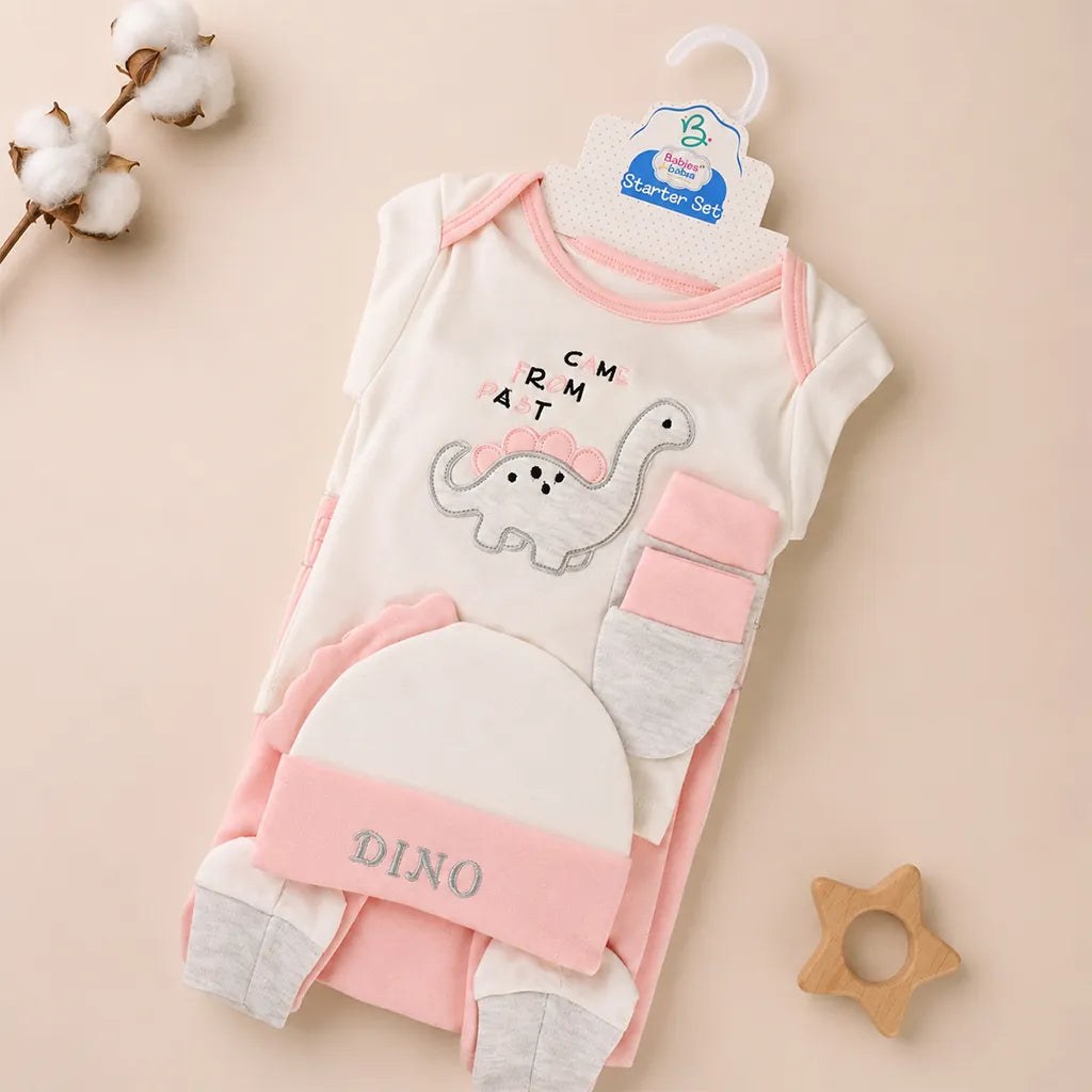 BABY STARTER SET 11 PIECES DINO PINK