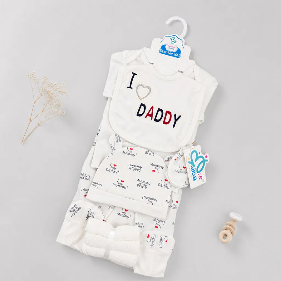 BABY STARTER SET 11 PIECES I LOVE DADDY WHITE