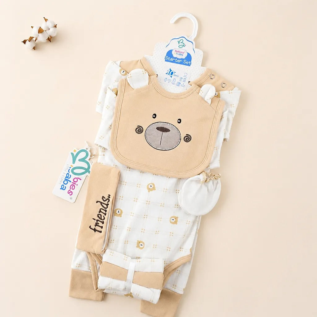 Newborn Starter Set 10-Piece, Brown Check Bear – additional product view 6 of 6