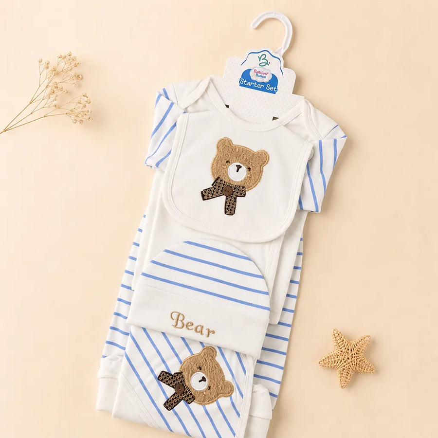 BABA STARTER SET 7 PIECES EMB BEAR BLUE