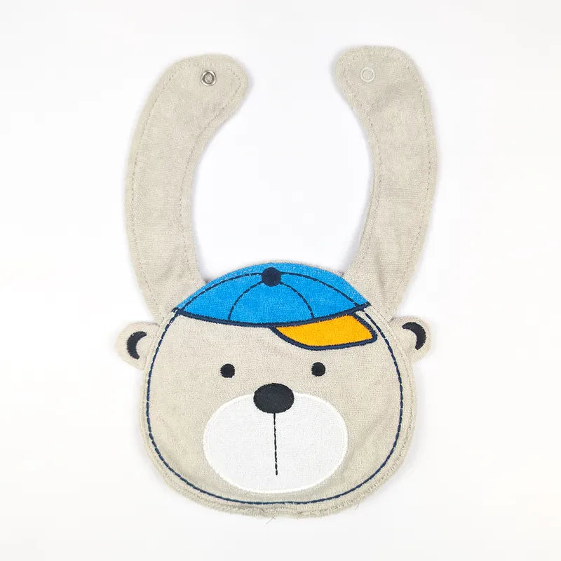 CHINA BABY BIB VELVET BEAR GREY - image 2