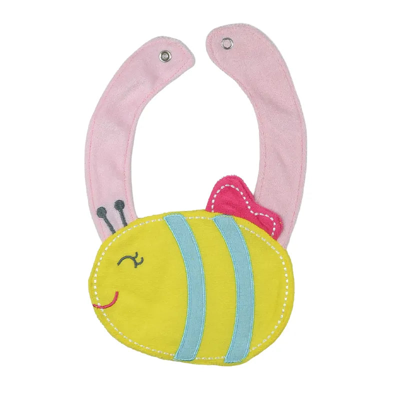 CHINA BABY BIB VELVET BEE PINK