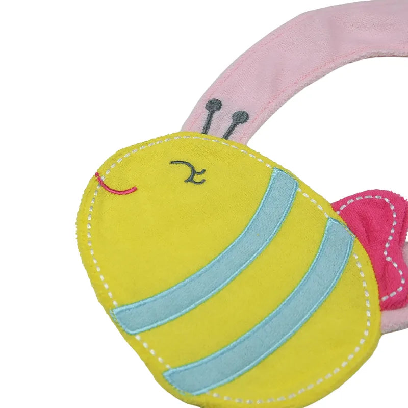 CHINA BABY BIB VELVET BEE PINK - image 3