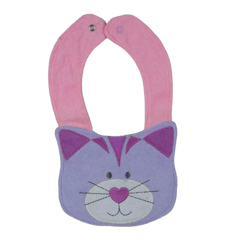 CHINA BABY BIB VELVET CAT PINK