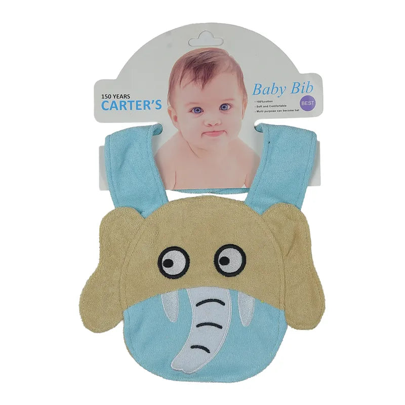 CHINA BABY BIB VELVET ELEPHANT CYAN - image 2
